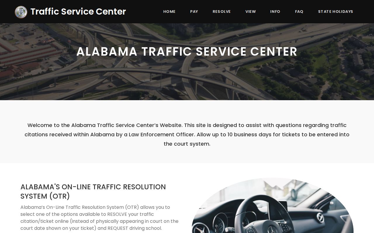 Autauga County warrant lookup through the Alabama traffic service interface